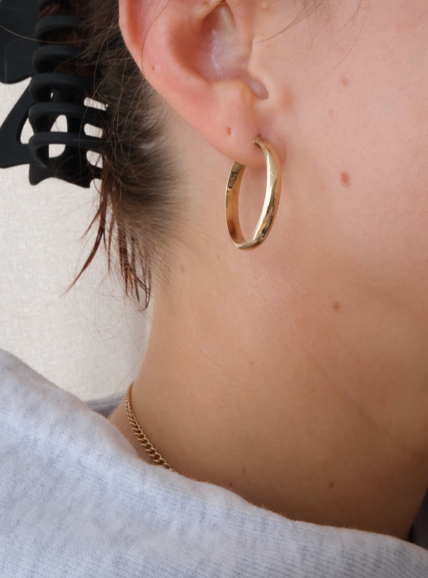 Large Oval Hoop Earrings