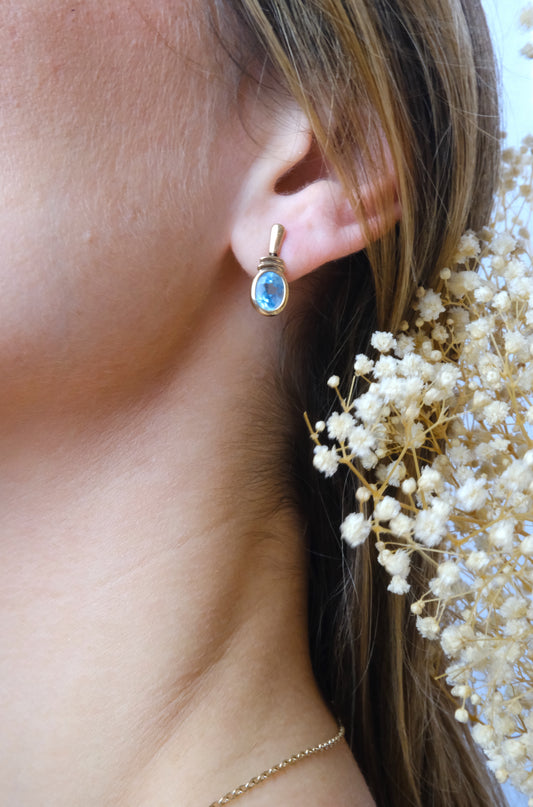 Blue Topaz Drop Earrings