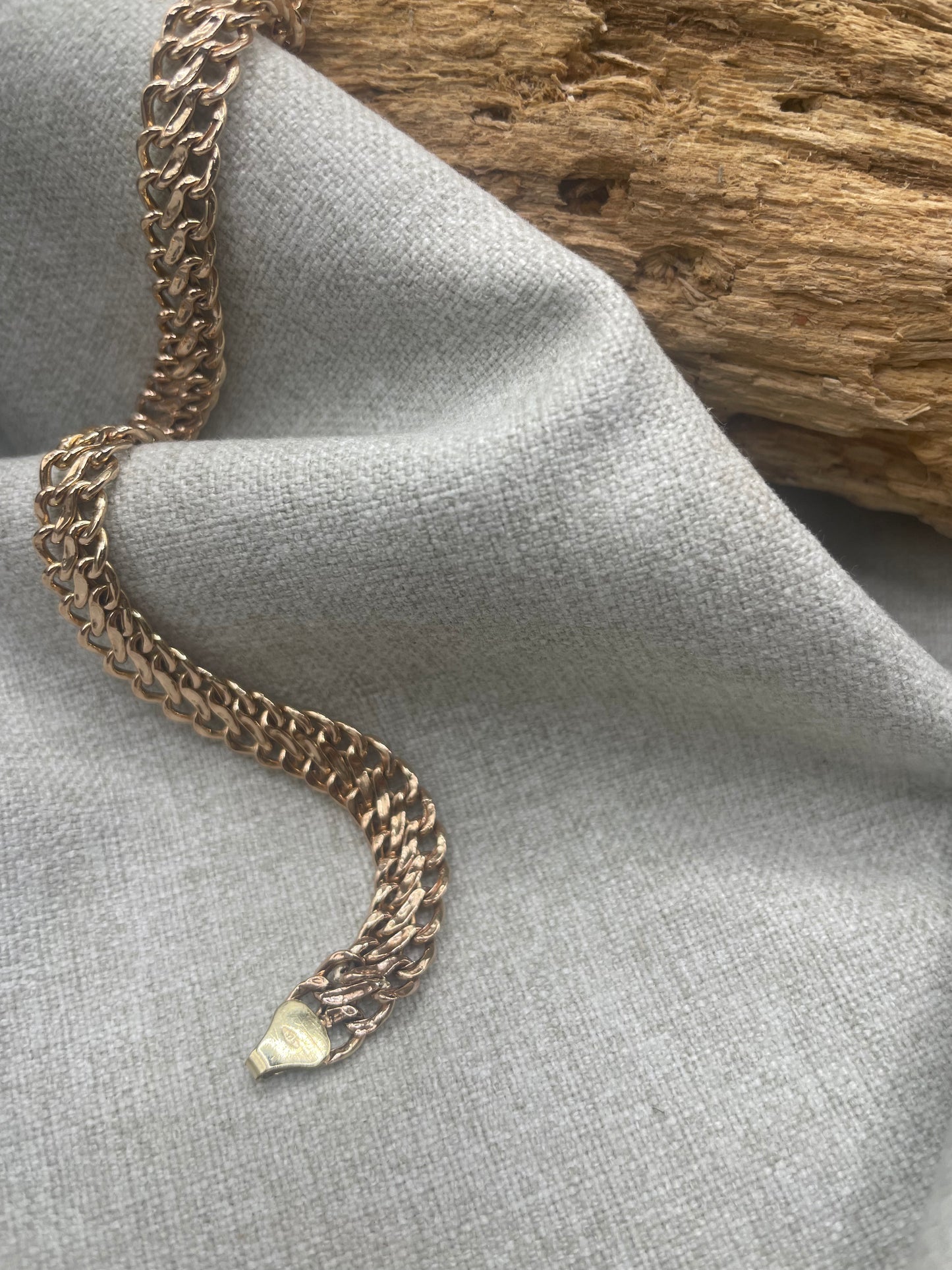 Rose Gold Three Row Link Bracelet