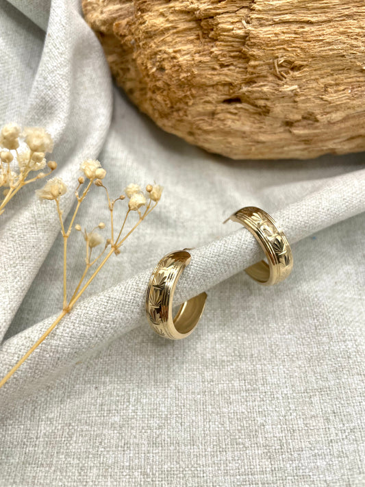 Engraved Half Hoops