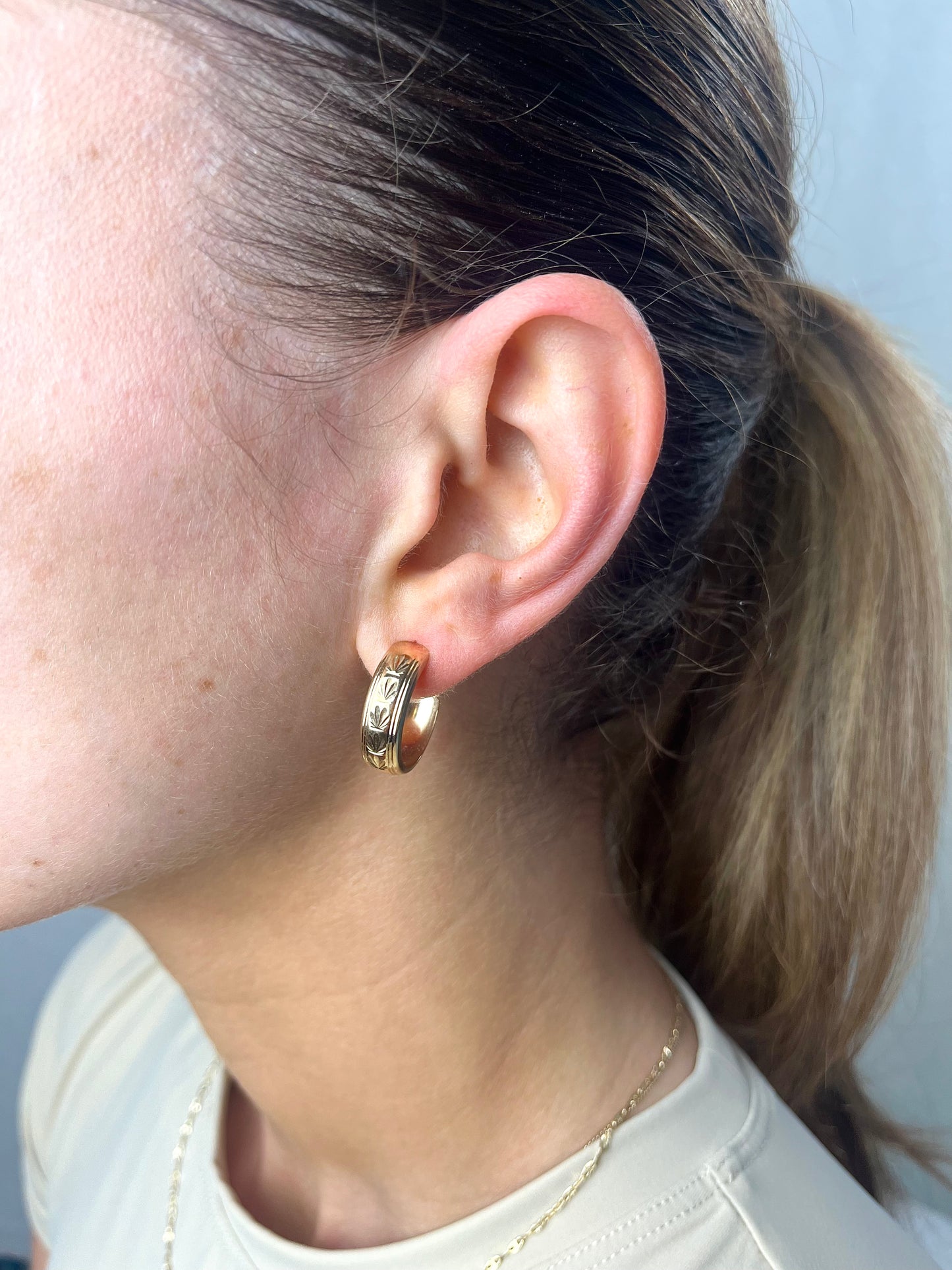 Engraved Half Hoops